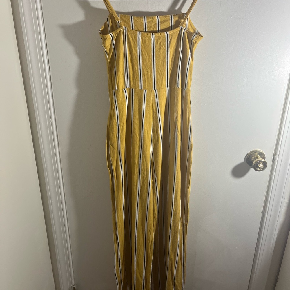 Bershka Yellow Striped Jumpsuit - Picture 4 of 6